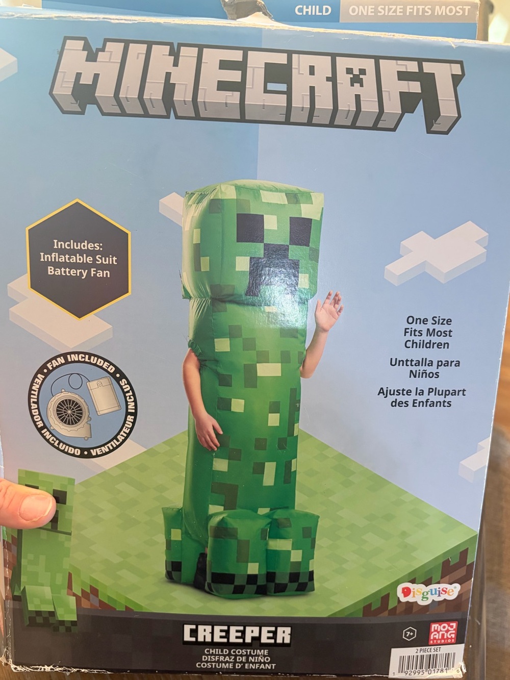 Minecraft Creeper Inflatable Costume Kids One Size Disguise Halloween NWT